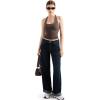 imageSUUKSESS Women Halter Tank Tops Double Lined Backless Y2K Trendy Going Out TopsBrown