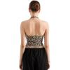 imageSUUKSESS Women Halter Tank Tops Double Lined Backless Y2K Trendy Going Out TopsCheetah Print