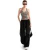 imageSUUKSESS Women Halter Tank Tops Double Lined Backless Y2K Trendy Going Out TopsCheetah Print