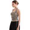 imageSUUKSESS Women Halter Tank Tops Double Lined Backless Y2K Trendy Going Out TopsCheetah Print