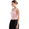 imageSUUKSESS Women Halter Tank Tops Double Lined Backless Y2K Trendy Going Out TopsPink
