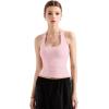 imageSUUKSESS Women Halter Tank Tops Double Lined Backless Y2K Trendy Going Out TopsPink