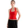 imageSUUKSESS Women Halter Tank Tops Double Lined Backless Y2K Trendy Going Out TopsRed
