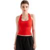 imageSUUKSESS Women Halter Tank Tops Double Lined Backless Y2K Trendy Going Out TopsRed