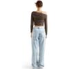 imageSUUKSESS Women Off Shoulder Long Sleeve Shirts Double Lined Fitted Crop TopsBrown