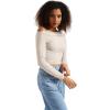imageSUUKSESS Women Off Shoulder Long Sleeve Shirts Double Lined Fitted Crop TopsStone