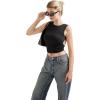 imageSUUKSESS Women Sexy Backless Tank Top Going Out Double Lined Y2k Basic Crop Tops01 Black