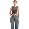 imageSUUKSESS Women Sexy Backless Tank Top Going Out Double Lined Y2k Basic Crop Tops01 Brown