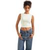 imageSUUKSESS Women Sexy Backless Tank Top Going Out Double Lined Y2k Basic Crop Tops01 Cream White