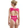 imageSUUKSESS Women Sexy Backless Tank Top Going Out Double Lined Y2k Basic Crop Tops01 Hot Pink