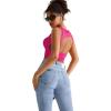 imageSUUKSESS Women Sexy Backless Tank Top Going Out Double Lined Y2k Basic Crop Tops01 Hot Pink
