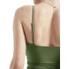 imageSUUKSESS Women Sexy Deep V Neck Sleeveless Fitted Basic Tops Y2K Tank Top CamiArmy Green