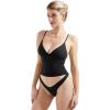 imageSUUKSESS Women Sexy Deep V Neck Sleeveless Fitted Basic Tops Y2K Tank Top CamiBlack