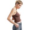 imageSUUKSESS Women Sexy Deep V Neck Sleeveless Fitted Basic Tops Y2K Tank Top CamiBrown
