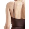 imageSUUKSESS Women Sexy Deep V Neck Sleeveless Fitted Basic Tops Y2K Tank Top CamiBrown
