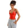imageSUUKSESS Women Sexy Deep V Neck Sleeveless Fitted Basic Tops Y2K Tank Top CamiRed