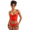 imageSUUKSESS Women Sexy Deep V Neck Sleeveless Fitted Basic Tops Y2K Tank Top CamiRed