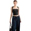 imageSUUKSESS Womens Square Neck Going Out Tank Tops Double Lined Summer Sleeveless Business Casual ShirtBlack