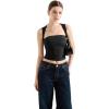 imageSUUKSESS Womens Square Neck Going Out Tank Tops Double Lined Summer Sleeveless Business Casual ShirtBlack
