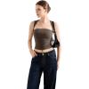 imageSUUKSESS Womens Square Neck Going Out Tank Tops Double Lined Summer Sleeveless Business Casual ShirtBrown