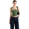 imageSUUKSESS Womens Square Neck Going Out Tank Tops Double Lined Summer Sleeveless Business Casual ShirtGreen