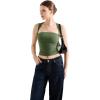 imageSUUKSESS Womens Square Neck Going Out Tank Tops Double Lined Summer Sleeveless Business Casual ShirtGreen