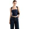 imageSUUKSESS Womens Square Neck Going Out Tank Tops Double Lined Summer Sleeveless Business Casual ShirtNavy
