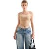 imageSUUKSESS Womens Square Neck Going Out Tank Tops Double Lined Summer Sleeveless Business Casual ShirtNude