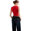 imageSUUKSESS Womens Square Neck Going Out Tank Tops Double Lined Summer Sleeveless Business Casual ShirtRed