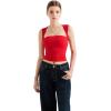 imageSUUKSESS Womens Square Neck Going Out Tank Tops Double Lined Summer Sleeveless Business Casual ShirtRed