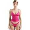 imageSUUKSESS Women Sexy Deep V Neck Sleeveless Fitted Basic Tops Y2K Tank Top CamiHot Pink