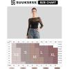 imageSUUKSESS Women Double Line Mesh Sheer Crop Tank Tops Boat Neck Long Sleeve ShirtsCream