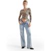 imageSUUKSESS Women Double Lined Fitted Basic T Shirts Crew Neck Long Sleeve Crop TopCheetah