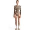 imageSUUKSESS Women Double Lined Fitted Basic T Shirts Crew Neck Long Sleeve Crop TopCheetah