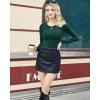 imageSUUKSESS Women Double Lined Fitted Basic T Shirts Crew Neck Long Sleeve Crop TopDark Green