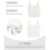 imageSUUKSESS Women Scoop Neck Tank Top Summer Sleeveless Going Out Double Lined Basic Tops01 White