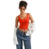 imageSUUKSESS Women Scoop Neck Tank Top Summer Sleeveless Going Out Double Lined Basic TopsRed