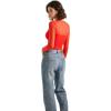 imageSUUKSESS Women Sexy Mesh Long Sleeve Tops Trendy Square Neck Going Out T ShirtsRed