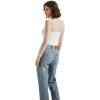 imageSUUKSESS Women Sexy Mesh Long Sleeve Tops Trendy Square Neck Going Out T ShirtsWhite