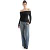 imageSUUKSESS Women Off Shoulder Sweaters Long Sleeve Ribbed Knit Going Out Fall Tops BlouseBlack
