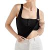 imageSUUKSESS Women Sexy Ribbed Square Neck Tank Tops with Built in Bra Summer Cotton Sleeveless Crop Going Out CamiBlack
