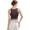 imageSUUKSESS Women Sexy Ribbed Square Neck Tank Tops with Built in Bra Summer Cotton Sleeveless Crop Going Out CamiDark Gray