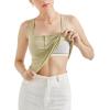 imageSUUKSESS Women Sexy Ribbed Square Neck Tank Tops with Built in Bra Summer Cotton Sleeveless Crop Going Out CamiGreen