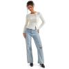 imageSUUKSESS Women Button Down Ribbed Tops Long Sleeve Going Out Fitted Modal ShirtCream White