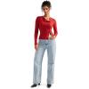 imageSUUKSESS Women Button Down Ribbed Tops Long Sleeve Going Out Fitted Modal ShirtRed
