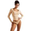 imageSUUKSESS Women Double Lined Fitted Basic T Shirts Scoop Neck Long Sleeve Crop TopNude