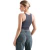 imageSUUKSESS Women High Neck Sleeveless Double Lined Summer Basic Crop Tank Tops 2025Ash