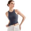 imageSUUKSESS Women High Neck Sleeveless Double Lined Summer Basic Crop Tank Tops 2025Ash