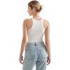 imageSUUKSESS Women High Neck Sleeveless Double Lined Summer Basic Crop Tank Tops 2025White