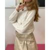 imageSUUKSESS Women Oversized Cable Knit Sweater Fall Long Sleeve Crew Neck Pullover Tops 2024Apricot